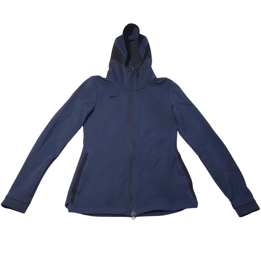 Nike Hooded Tech Fleece Jacket Womens XS Navy Blue Full Zip Scuba Hoodie Running